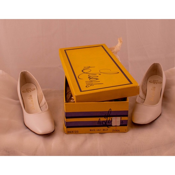 NMIB! 1950s De Liso Debs Heels Size 7.5 AAAA ~ Vintage Bridal Pumps/Wedding shoe - Picture 6 of 8